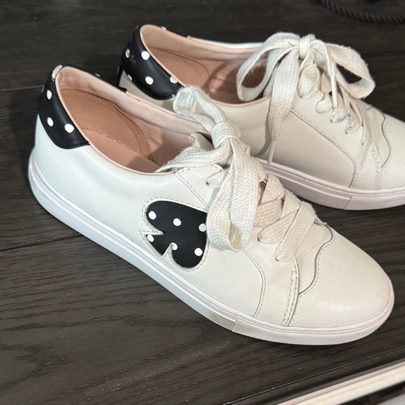 kate spade Shoes - Kate Spade White Leather Upper with black polka dot spade